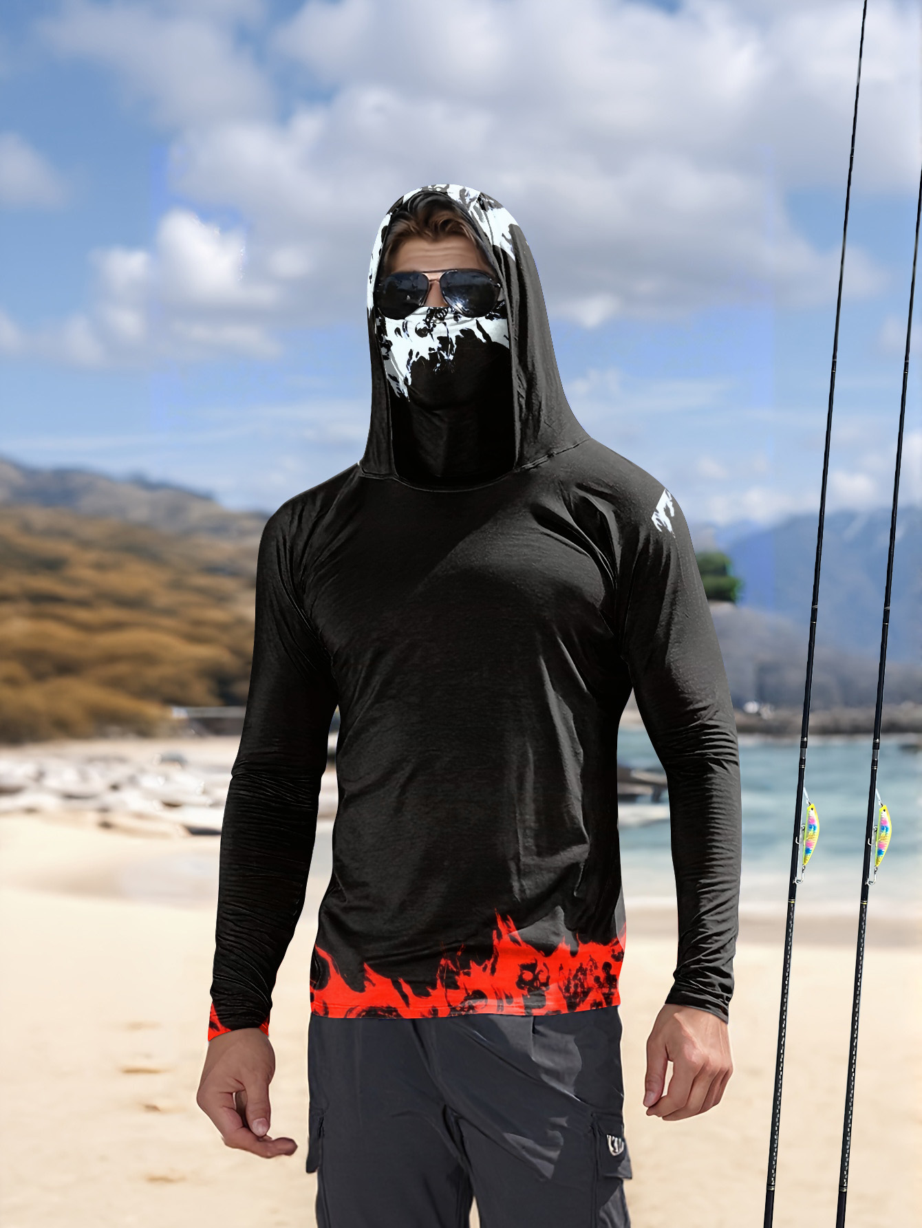 Fishing Hoodie - 남성 후드 낚시 셔츠 긴팔 낚시