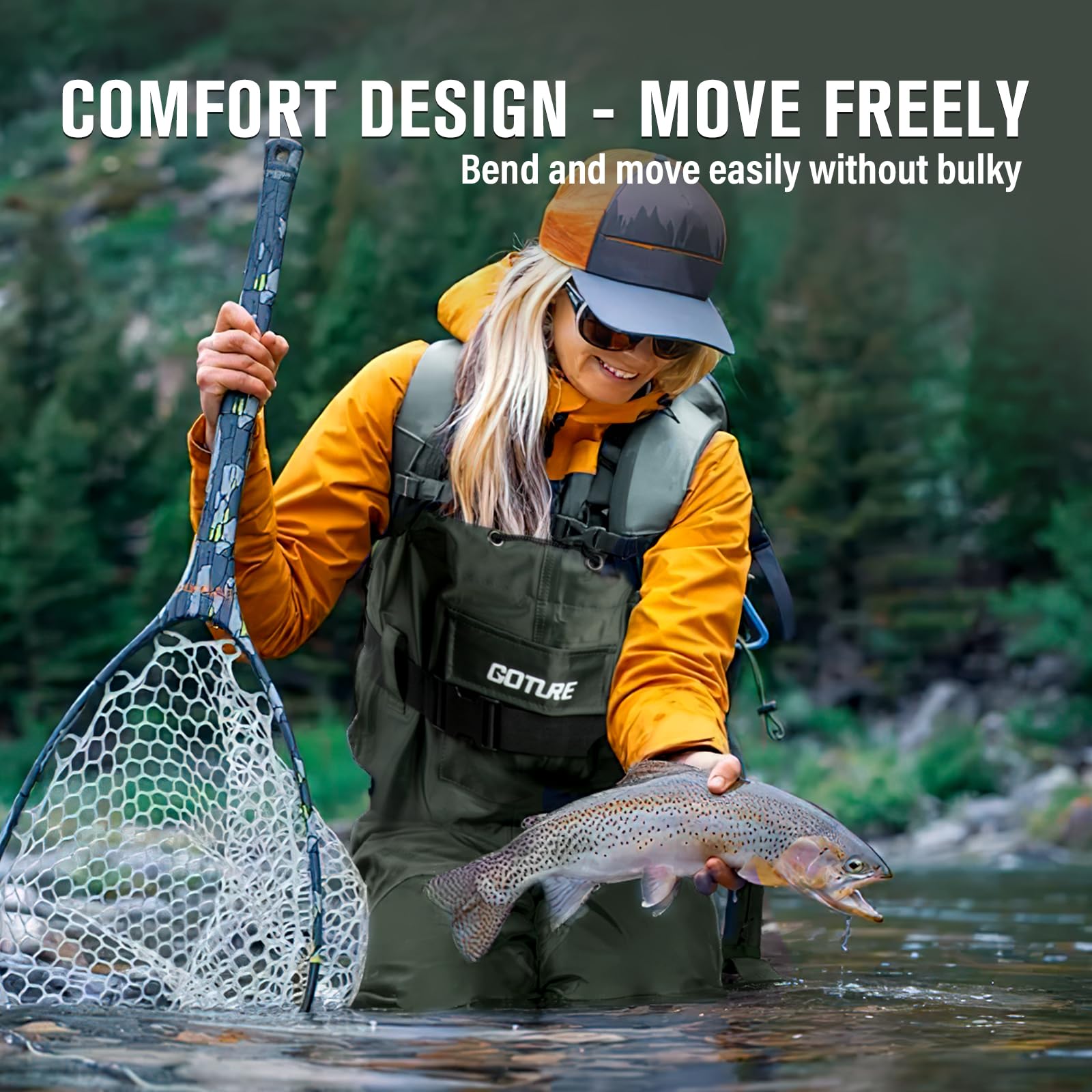 Fishing Waders - 고투어 경량 체스트 웨이더 부트풋 조절