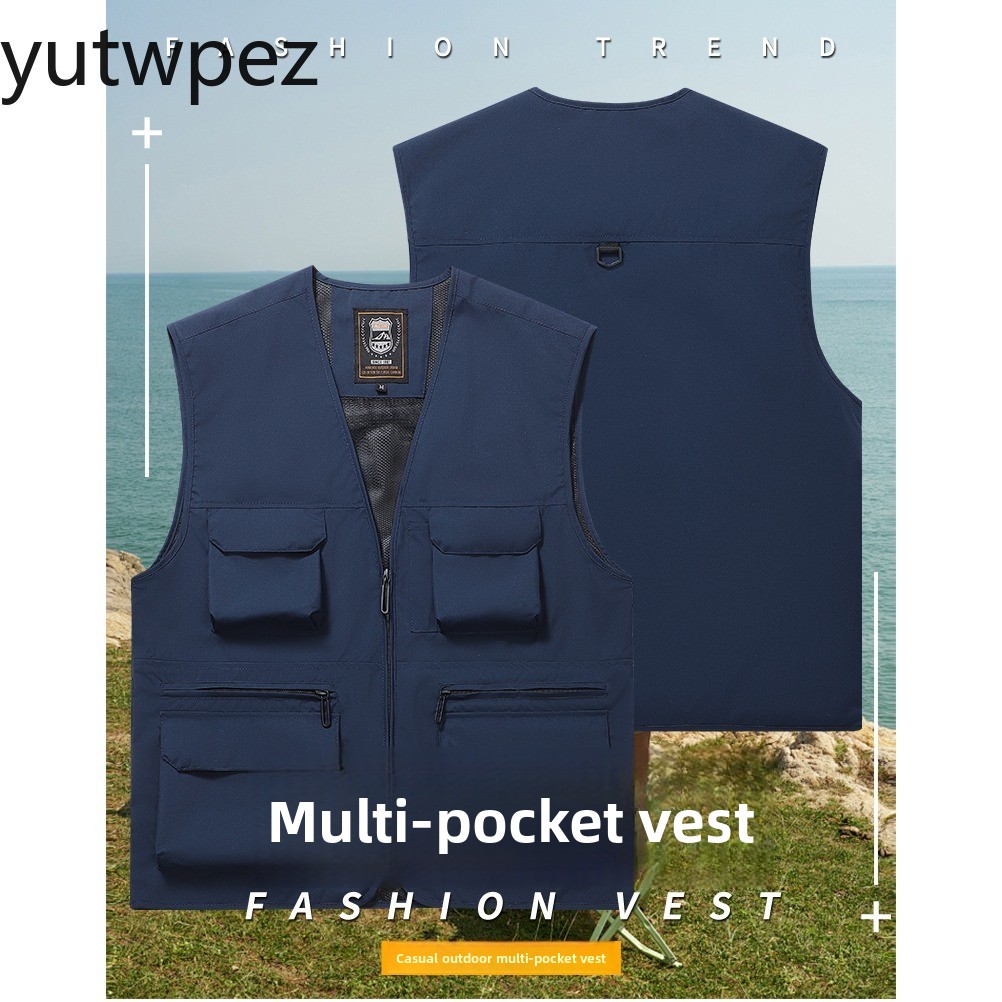 Fishing Vest - 남성용 아웃도어 하이킹 스포츠 자외선 차단