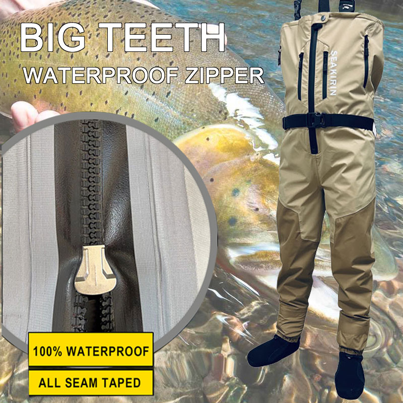 지퍼 앞면 통기성 스턴트 가슴 낚시 웨이더 방수 지퍼형 - Fishing Waders 리뷰 및 가격