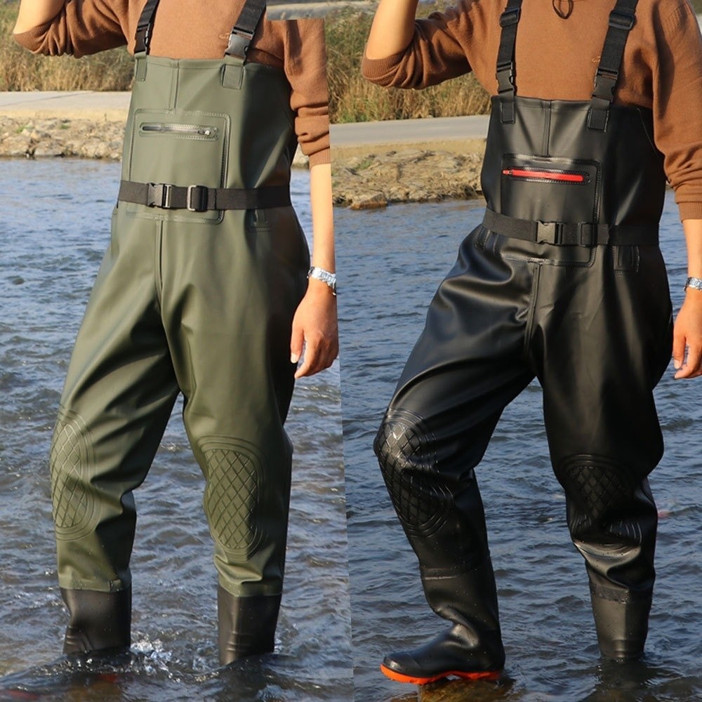 유용한 PVC 낚시복 이중 무릎 보호대 두꺼운 디자인  - Fishing Waders 리뷰 및 가격