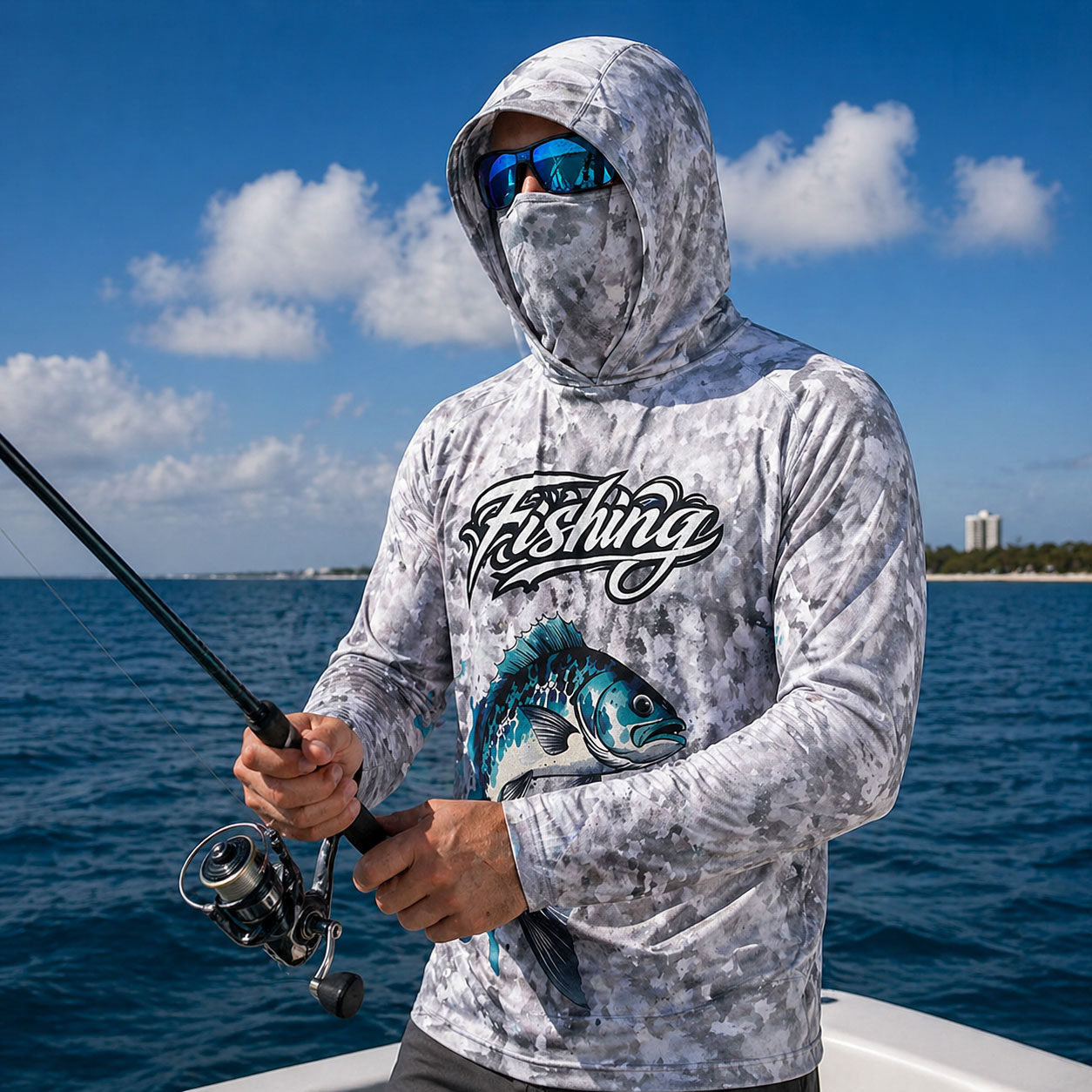 낚시 셔츠 후드 남성 낚시복 긴팔 야외 여름 마스크 후 - Fishing Mask Sun Protection 리뷰 및 가격